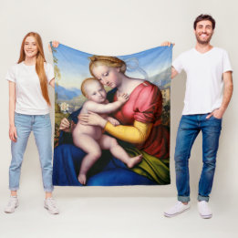 Couverture Polaire Madonna et l'enfant