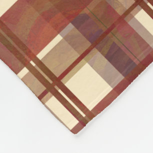 Couverture Polaire Madras Plaid Fall Red