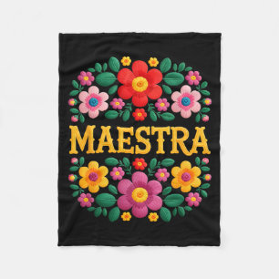 Couverture Polaire Maestra drôle de citation de broderie florale mexi