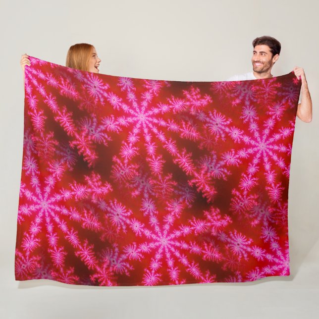 Couverture Polaire Magenta Starburst Mandelbrot Psychedelic Fractal (En situation)