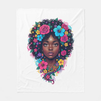 Couverture Polaire Magie de femme noire Afro Diva