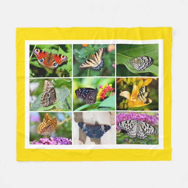 Couverture Polaire Magnifique Papillons Collage, 9 Photos (Devant (Horizontal))