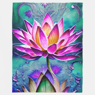 Couverture Polaire Magnifique Portrait rose Lotus Flower