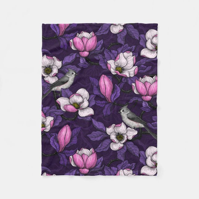 Couverture Polaire Magnolia en floraison et tireur 4 (Devant)