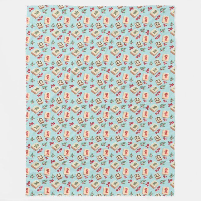Couverture Polaire Mah jong Dragon Carrelage polaire (Devant)
