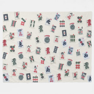 Couverture Polaire MahJongg carreaux symboles conception sur badge