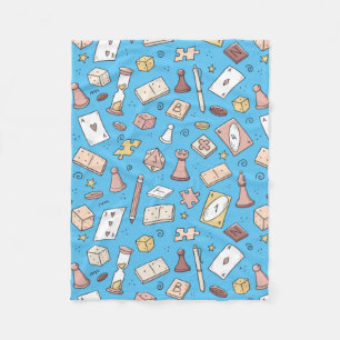 Couverture Polaire Main de jeu de plateau classique tirée Motif sans