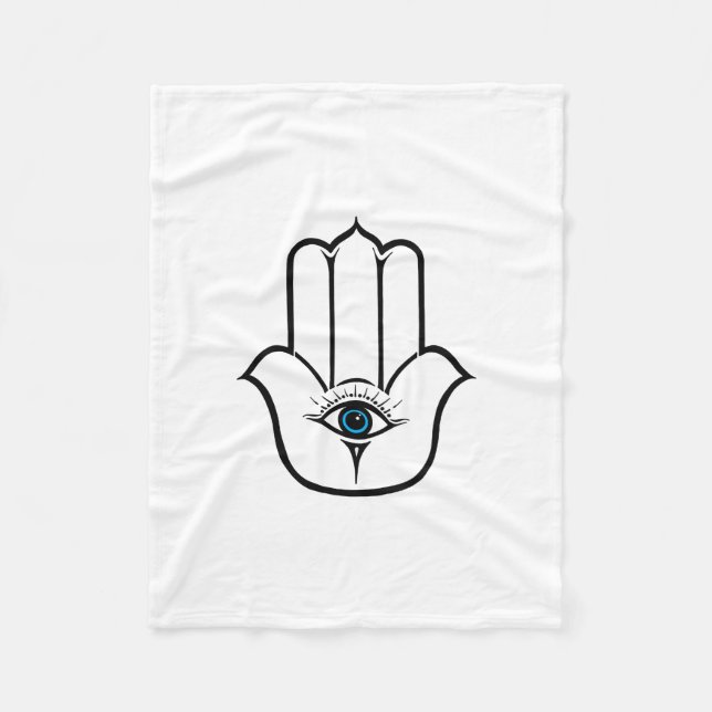 Couverture Polaire Main moderne simple de Hamsa de Fatima (Devant)