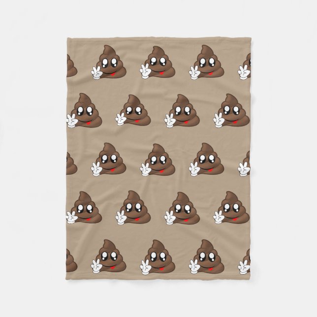Couverture Polaire Mains de signe de paix d'Emoji de dunette (Devant)