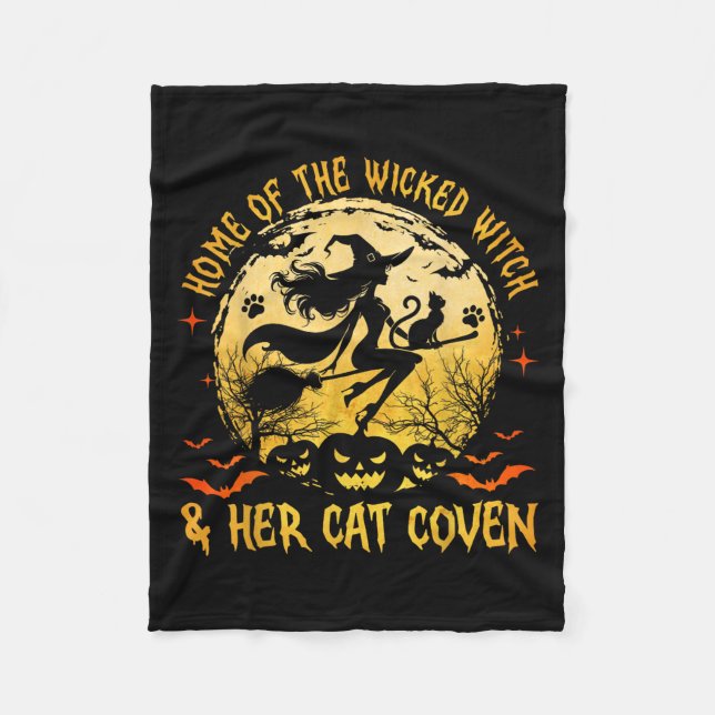 Couverture Polaire Maison Des Méchants Et Son Chat Drôle Sorcière Hal (Devant)