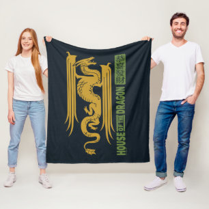 Couverture Polaire Maison du Dragon Gold & Green Nouvel An 恭 喜 財 發