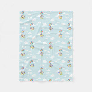Couverture Polaire Maison flottante dans les nuages Nom personnalisé