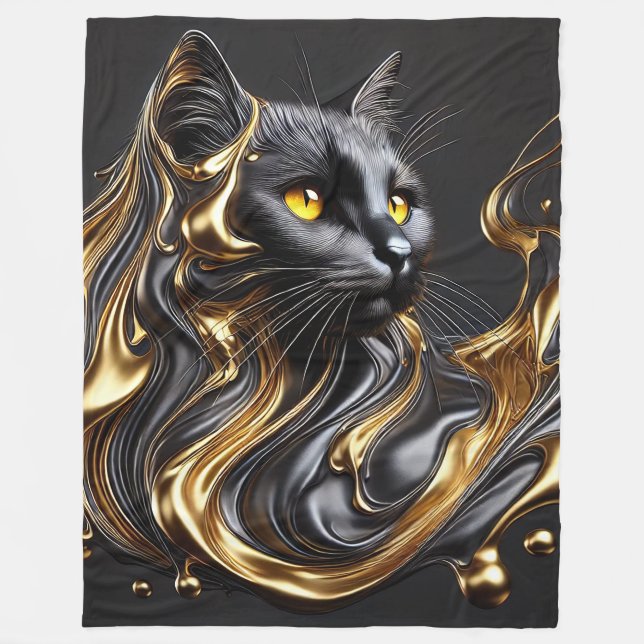 Couverture Polaire Majestic Molten Gold Cat Blanche polaire (Devant)