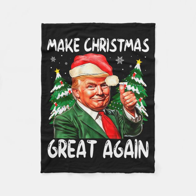 Couverture Polaire Make Christmas Great Again Funny Santa Trump 2025  (Devant)