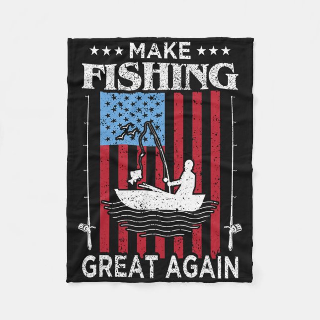 Couverture Polaire Make Fishing Great Again Trump Funny Fisherman Ang (Devant)