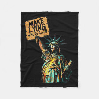 Couverture Polaire Make Lying Wrong Again Statue Liberty Anti-trump P