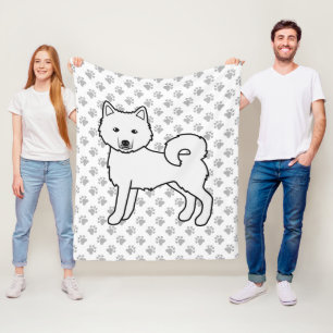 Couverture Polaire Malamute d'Alaska blanc Chien de dessin animé mign