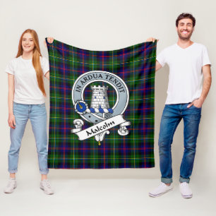 Couverture Polaire Malcolm Clan Moderm Badge Tartan Plaid