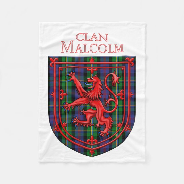 Couverture Polaire Malcolm Tartan Scottish Plaid Lion Rampant (Devant)