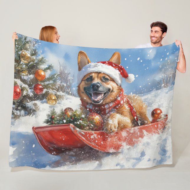 Couverture Polaire Malinoi belge dans la boue Laisser neiger Noël (En situation)