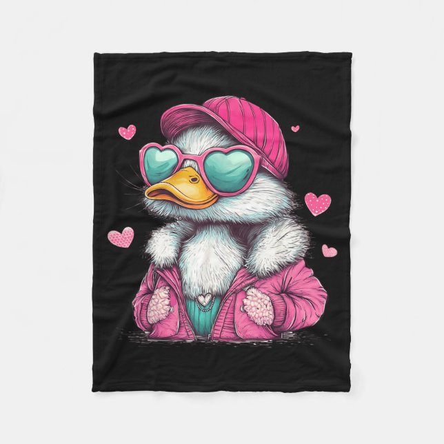 Couverture Polaire Mallard Duck Hunting Funny Valentine's Day Heart G (Devant)