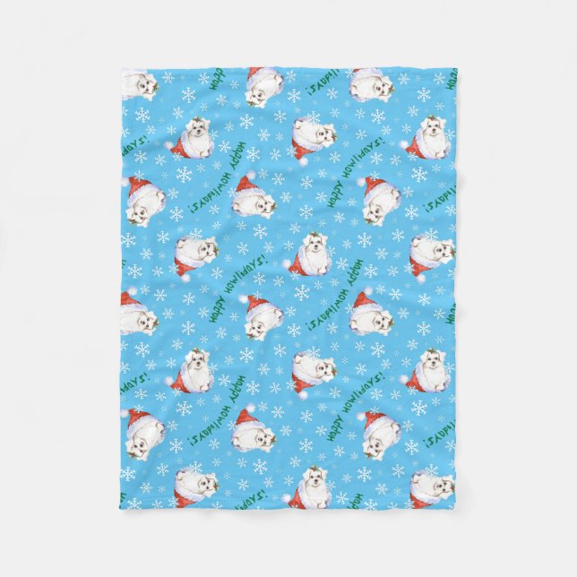 Couverture Polaire Maltais de Noël (Devant)