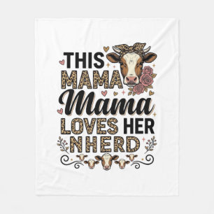 Couverture Polaire Mama Aime Son Troupeau Vintage Cow Mom Design De T