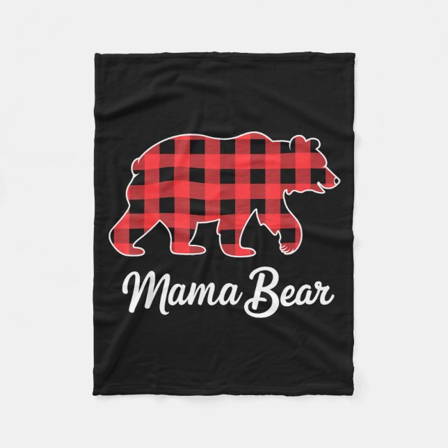 Couverture Polaire Mama Bear Christmas Red Buffalo Plaid Family Match (Devant)