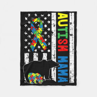 Couverture Polaire Mama Bear Matching Family Autism Awareness Gifts F