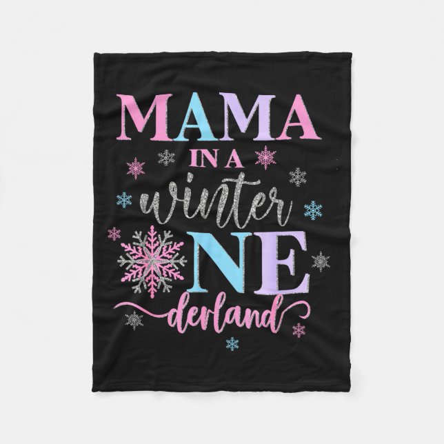 Couverture Polaire Mama In A Winter Onederland Birthday Girl Sweet Sn (Devant)