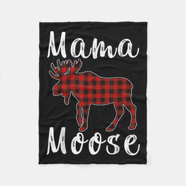 Couverture Polaire Mama Moose Family Christmas Pajama Red&amp; Black  (Devant)