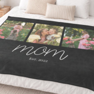 Couverture Polaire Maman a établi Elegant Script Noir 3 Photo