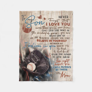 Couverture Polaire Maman À Mon Fils Je Serai Toujours Là Au Baseball