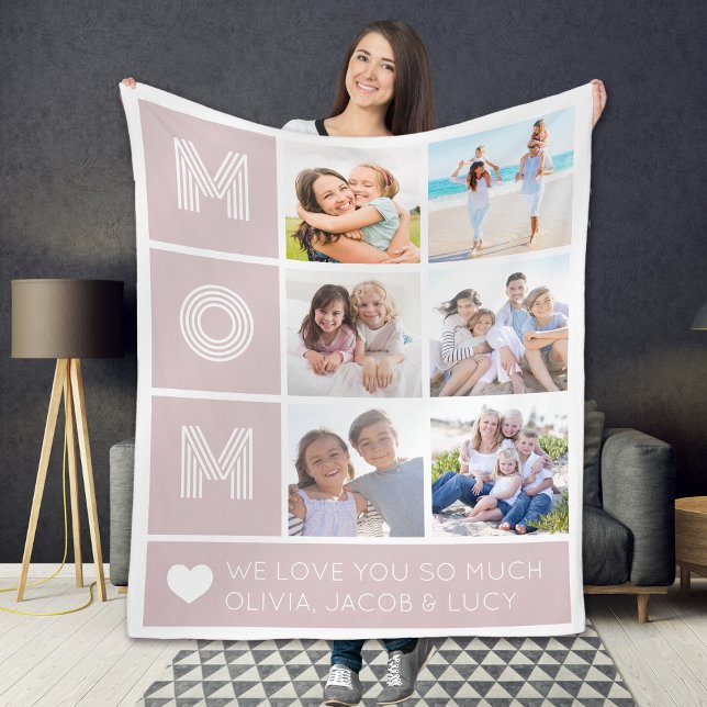 Couverture Polaire Maman Blush Pink Heart Photos (Créateur téléchargé)