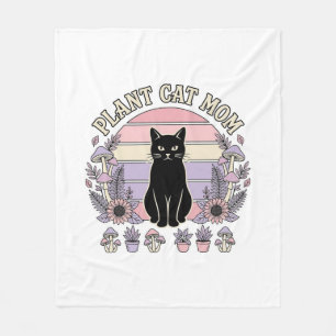 Couverture Polaire Maman Chat Plante Chat Plantes Cottagecore Vintage