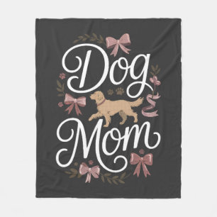 Couverture Polaire Maman Chien Design Élégant Coquette Golden Retrie