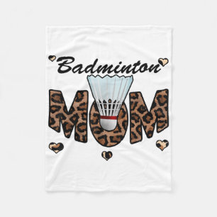 Couverture Polaire Maman de badminton léopard Drôle de maman de badmi