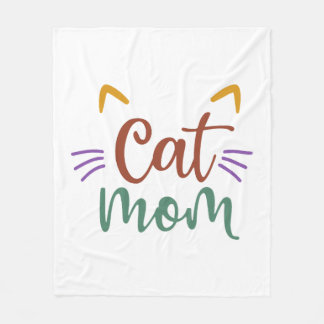 Couverture Polaire Maman de chat