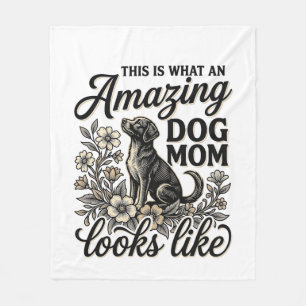 Couverture Polaire Maman de chien incroyable Design floral vintage po