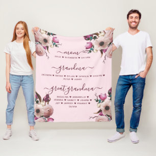 Couverture Polaire Maman Grand-mère et arrière-grand-mère avec des no