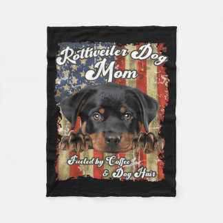 Couverture Polaire Maman rottweiler USA Patriotique Étoiles Bandes