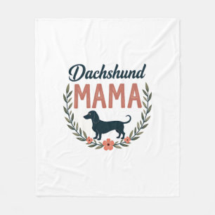 Couverture Polaire Maman teckel vintage amoureux des chiens floraux v