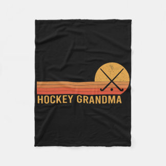 Couverture Polaire Mamie de hockey rétro vintage joueuse de hockey 
