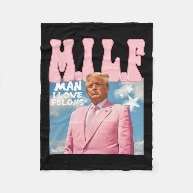 Couverture Polaire Man I Love Felons Funny Trump Pink 2024 Pour Prési (Devant)