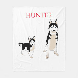 Couverture Polaire Manchette de chiens Husky.