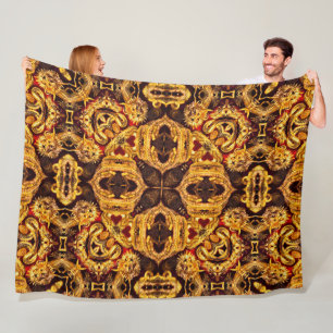 Couverture Polaire Mandala chinois antique d'empereur de dragon d'or