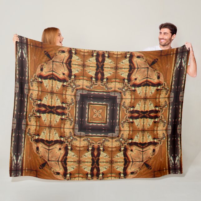 Couverture Polaire Mandala des esprits tribaux indiens Shaman d'Apach (En situation)