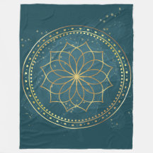 Mandala d'or en Turquoise