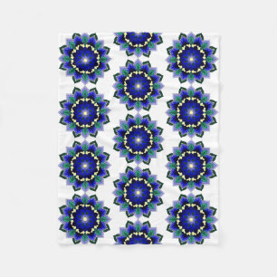Couverture Polaire Mandala Motif 2002 en bleu foncé Blanket en polair