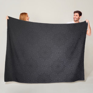 Couverture Polaire Mandala ornementale de luxe noir
